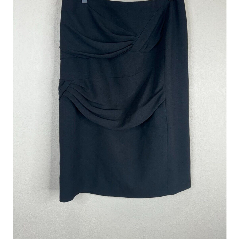 ESCADA Women's Twisted Front Skirt Back Zipper Solid Black Size 4